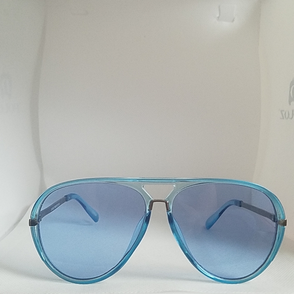 Womens blue lens blue frame aviator sunglasses